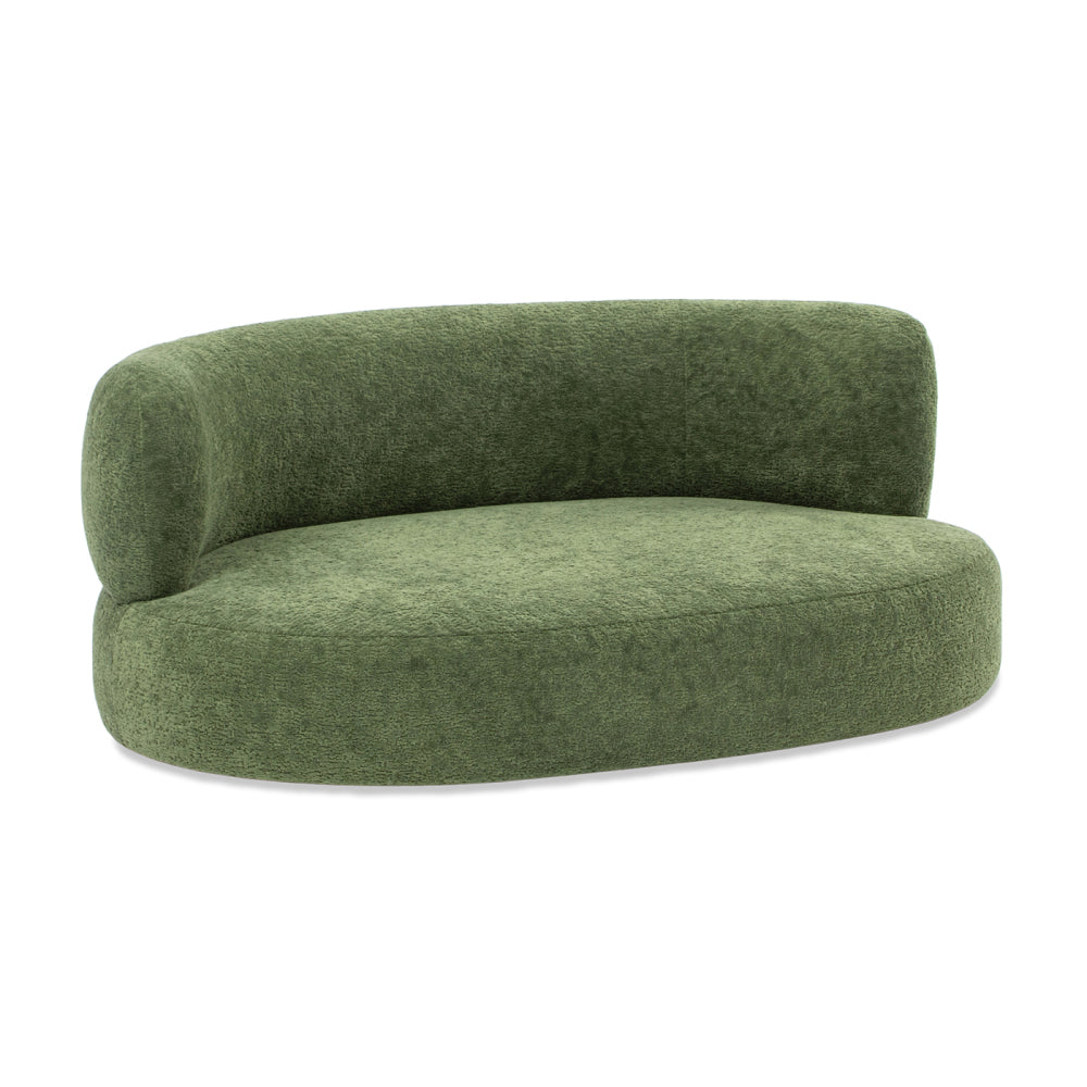 Shep 36" Curved Dog Sofa Bed Medium Moss Green Fleeced Teddy
