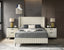 Mavela Wide Wale Corduroy Upholstery Panel Queen Bed with 2 Nightstands, Cream