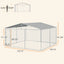 Steel  Dog Fence w/ Canopy Dog Kennel 157.5" L x 157.5" W x 91.25" H