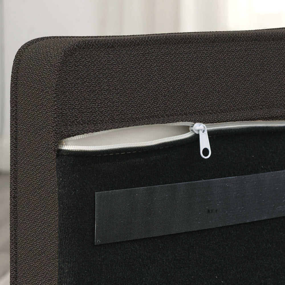 Elegant rectangular pet bed for small and medium-sized dogs, durable elevated dog sofa bed, comfortable dog sofa, modern and fashionable linen fabric dog sofa-Dark Brown