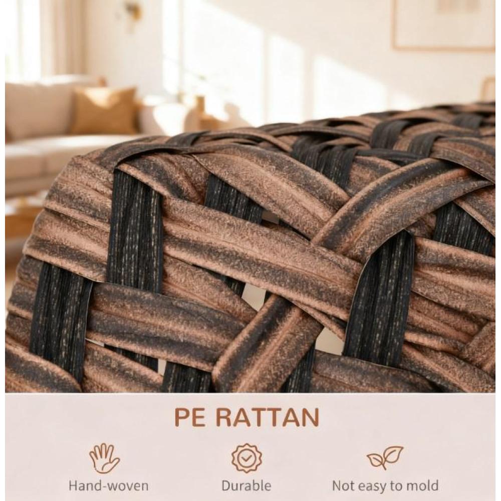 Elevated Hand-woven Braided Banana Leaf Kitten House Condo with Cushion,Weaved Cat Bed