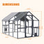 Outdoor Chicken Coop Enclosures 110" Large Kitten Playpen ,Upgrade Waterproof Cover-GREY