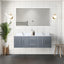 Dark Grey Double Bath Vanity 60 in. W x 22 in. D, and 60 in. LED Mirror