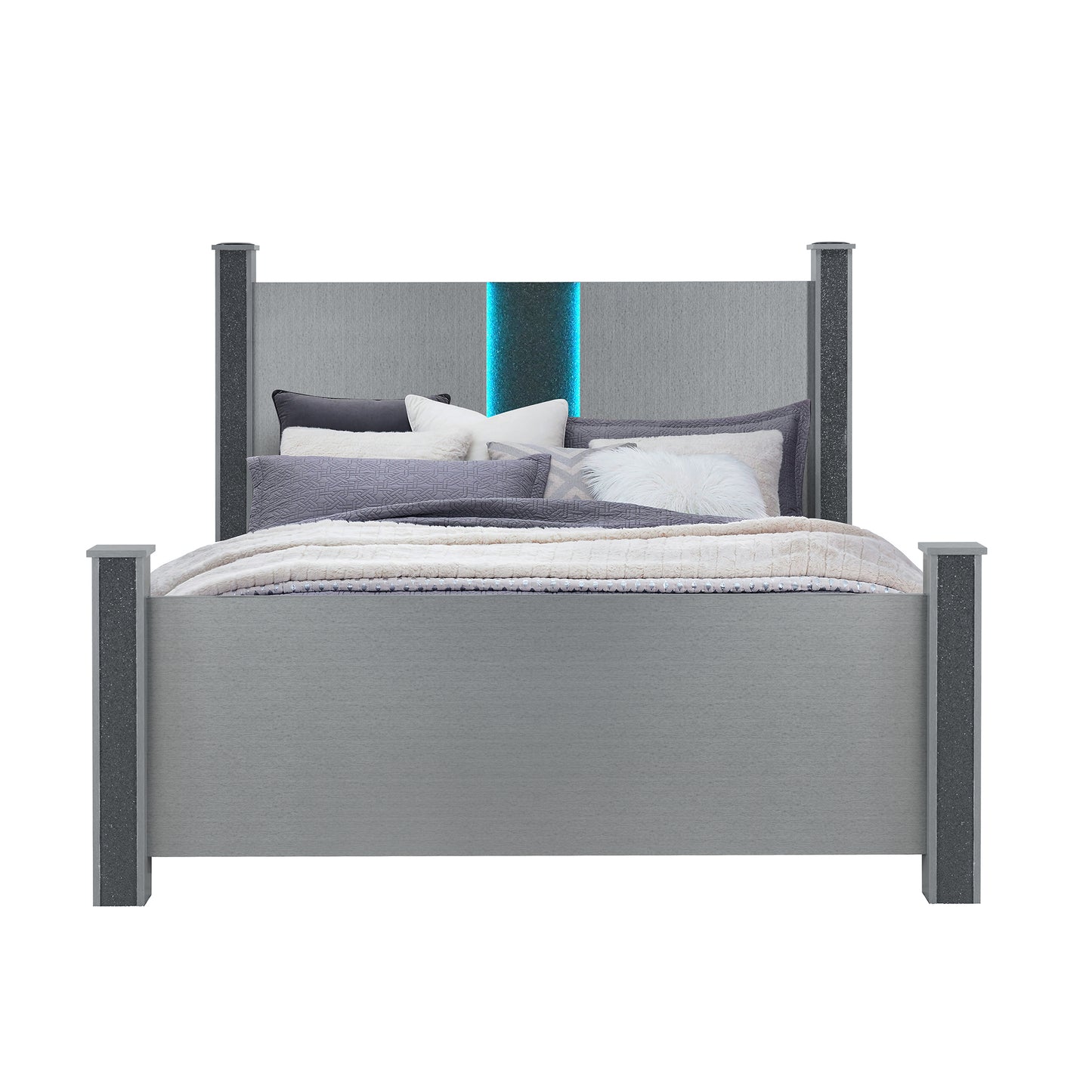 LORENZO SILVER QUEEN BED WITH SPEAKERS