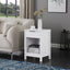 SunJet Nighstand With 2 Drawers,End Table,Nightstand with Open Space,Golden Handle,Morden Design,For Living Room,Bedroom,Easy Assemble,White