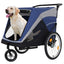 2-in-1 Bike Trailer & Push Cart for Pets - Detachable Bike Hitch & Push Handle Included - Quick Release Wheel, Internal Leash, Dual Cup Pockets and Underneath Storage Bag,  Holds Pets Up to 100 lbs
