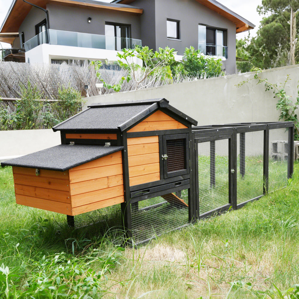 Wooden Chicken Coop, Large Outdoor Hen House with Nesting Box Poultry Cage, Rabbit Hutch Bunny Cage , Waterproof for Outdoor Backyard