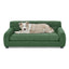 Soft and comfortable pet sofa with backrest and armrests, suitable for modern rectangular pet sofas for small and medium-sized dogs-Green