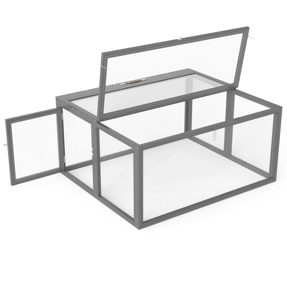Folding Rabbit Hutch with Lockable Doors and Ground Stakes