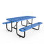72' Expanded Metal Rectangular Picnic Table, Blue With Umbrella Hole