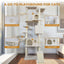 84 in Beige cat tree tower with large condo sisal scratching post big hammock and top platform