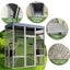 62.6" Gray Wooden Catio Outdoor Pet Enclosure with Waterproof Top, Spacious and Secure Cat House & Small Animal Cage, Black Rust-proof Metal Wire