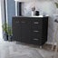 Darien melamine base cabinet, three drawers and stainless steel top.