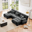 Luxury Modular Sectional Sofa Couch - Oversized U Shaped Cloud Couch for Living Room,Deep Seat Sofa Couch with 2 Ottomans ,Chenille Gray