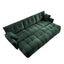 Elegant Textured Chenille 3-Seater Sofa Set with 3 Ottomans and Pillows, Solid Wood Frame, Green