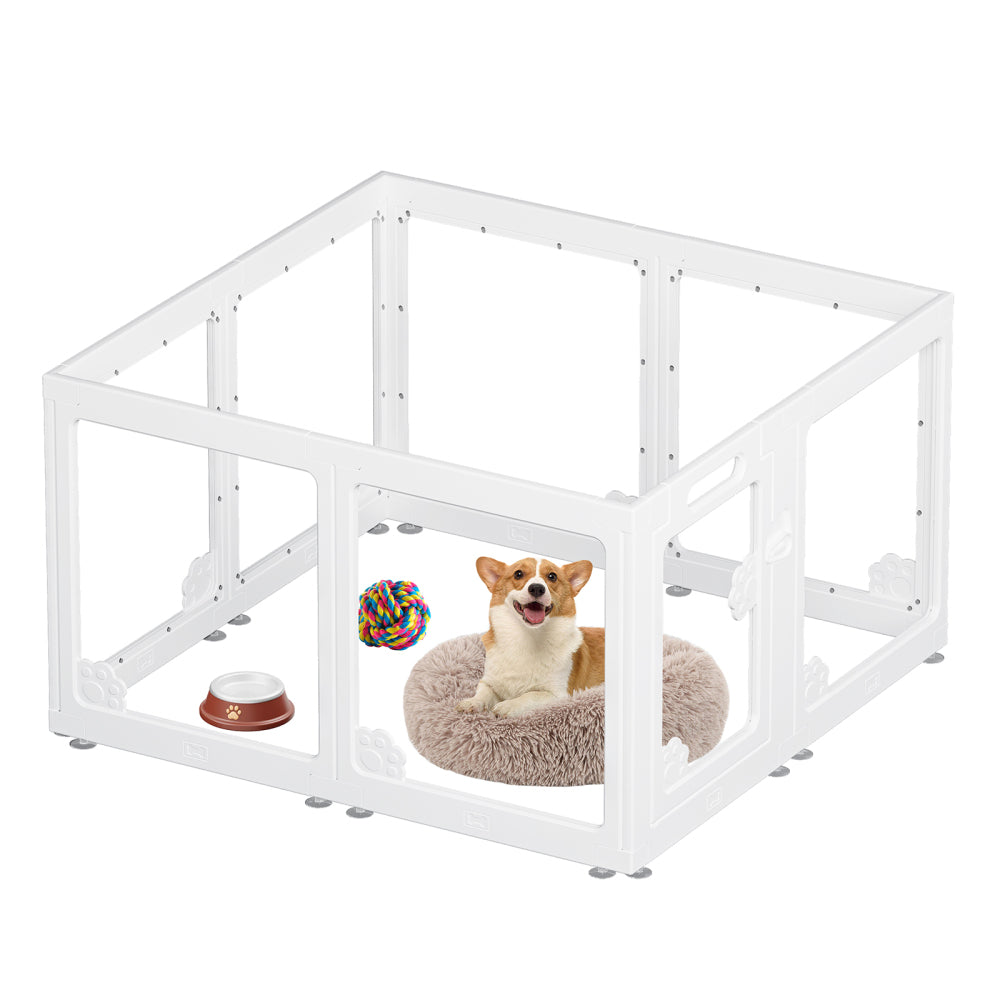 Dog Play Pen 2PC Extension Kits, Modular Pet Playpen Add-On, Mainly Used for Space Separation, 1 Door & 1 Panel