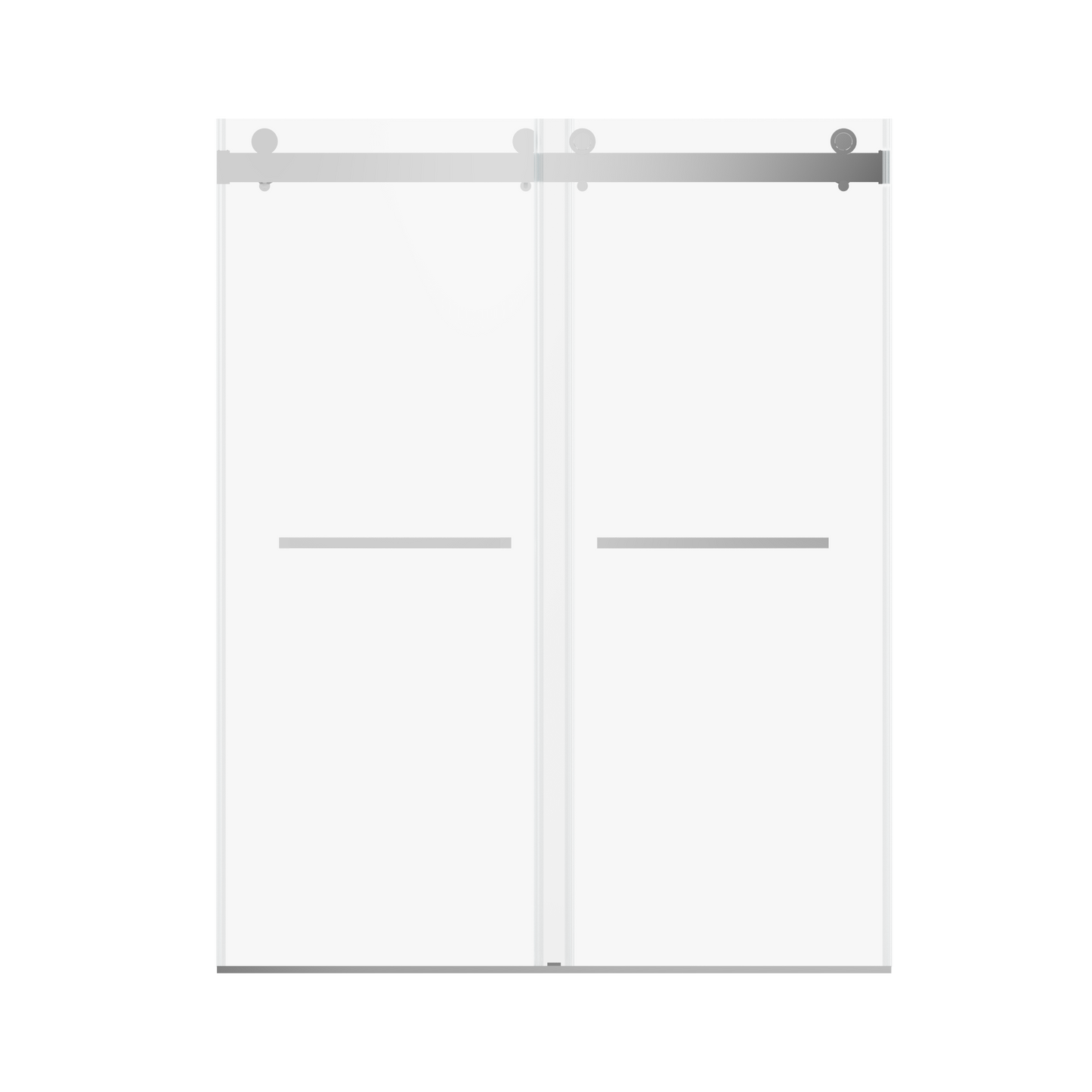 Frameless Double Sliding Soft-Close Shower Door in Chrome with Tempered Glass, Adjustable 56-60 inches W x 76 inches H