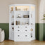 83.4'Tall Bookshelf with Two Corner Shelf Suite,Bookcase with 3 Drawer and Open Shelves,5-Tier Corner Shelf with Open Shelves,Free Standing Shelves Suite with LED Lighting for Living Room,Office,White