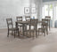Contemporary 7pc Dining Set Rectangular Table Rustic Gray Finish Ladder Back Chairs Wooden Dining Room Furniture