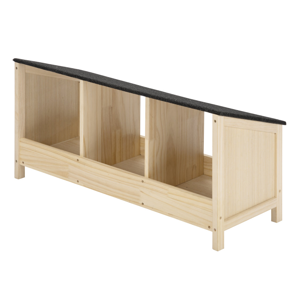 Chicken Coop with Waterproof Roof and 3 Nest Areas