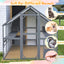 Extra Spacious Catio Outdoor Cat Haven, 110 inch Luxury Cattery with Weather-Resistant Roof, Cat Climbing Ramp, Space Pod Bed, 2 Lounging Huts
