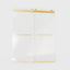 Frameless Double Sliding Soft-Close Shower Door in Brushed Gold with 3/8 inches Tempered Glass, 56-60 inches W x 76 inches H
