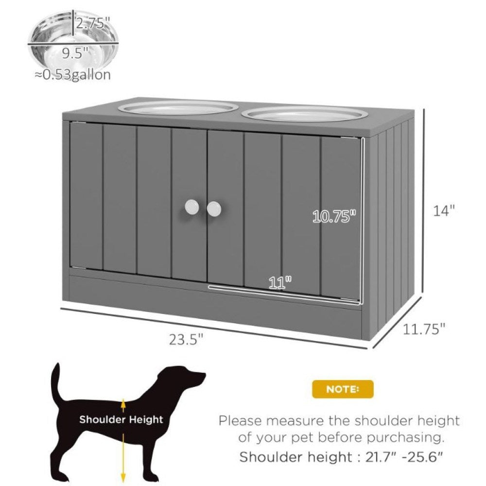 Pet Bowls,Elevated Dog Bowls with Storage Cabinet Containing Large Capacity