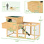 Wooden Chicken Coop with Nesting Box, Removable Tray, Ramp Run,  Natural Wood