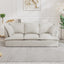 94 Inch 3-Seater Cloud Sofa, Modern Deep Seat Sofa with 2 Armrest Pillows for Living Room Office, Breathable Chenille Fabric, Beige