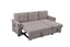 Nathan 84' Light Gray Reversible Sleeper Sectional Sofa with Storage Chaise, USB Charging Ports and Pocket