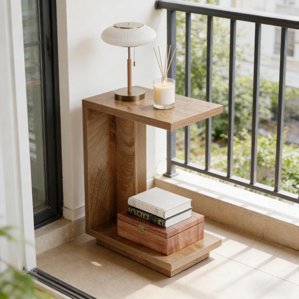 SunJet C-Shaped Bedside Table,Stylish Side Table