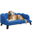 PawHut Velvet Large Dog Couch with Foam Cushion, Soft and Cute Dog Bed with Pearl Design, Dog Sofa for Big and Medium Dogs, Dark Blue