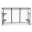 Outdoor Wood Cat Enclosure, Patio Cat Catio House with 3 Platforms, Lockable Door, Sun Sheet Roof, Large Run for Pets, Gray