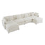 Modern Upholstered Corduroy L-Shape Sectional Sofa with Side Storage Pockets, Beige, 149.6'
