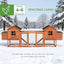 Chicken coop 124" Dual Chicken Coop Wooden Large Chicken House Rabbit Hutch Hen Poultry Cage Backyard