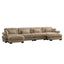 Modern Velvet U Shaped Sectional Sofa Cloud Couch with Movable Ottomans and Bolstered Armrests in Camel