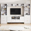 U-Can 4-Piece Entertainment Wall Unit with 13 shelves,8 Drawers and 2 Cabinets, Multifunctional TV Stand Media Storage Cabinet with Fluted Line Surface for Living Room, for TVs Up to 70'