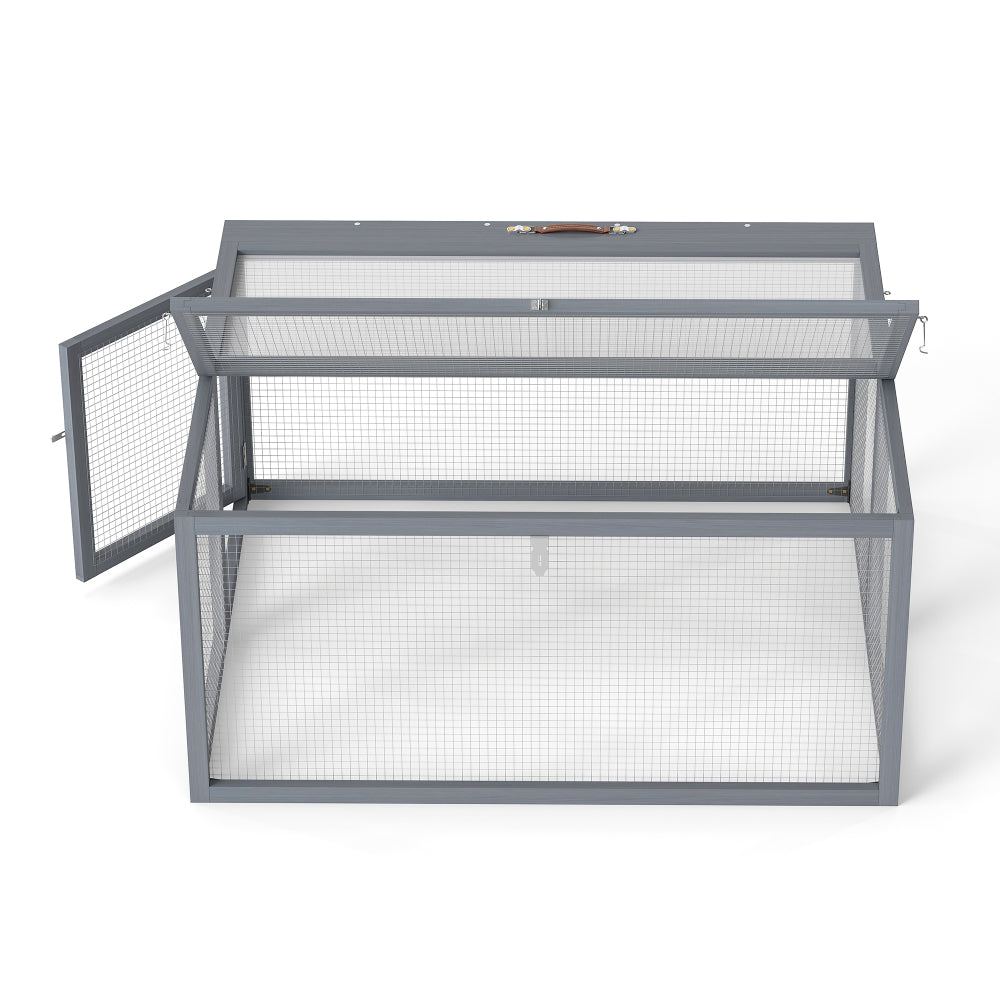 Folding Rabbit Hutch with Lockable Doors and Ground Stakes