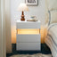 SunJet LED Nightstands 3 Drawer Dresser for Bedroom End Table with Acrylic Board LED Bedside Tables for Bedroom Living Room Bedside Furniture (White)