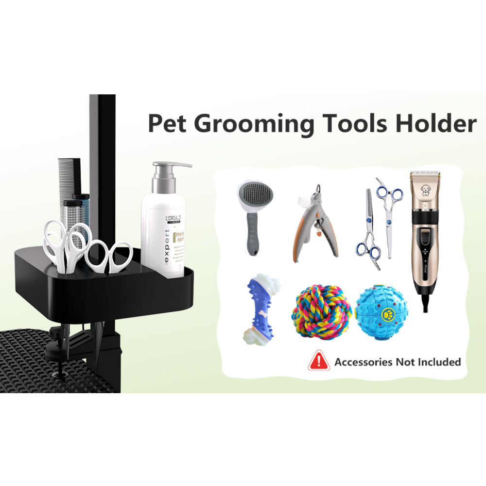 36''Large Dog Grooming Table, Foldable Pet Station at Home, Dog Grooming Table,Adjustable Cat Drying Desktop with Arms, Nooses, Mesh Tray (36Inch Pet Grooming Table Blue)