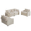 Warm and Cozy Home Theater Style Sofa Set with Soft Cushions in Light Beige Corduroy Fabric