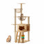 59" Modern Cat Tower, Wood Cat Tree Tower for Indoor Cats, Cat Treewith Sisal-Covered Scratching Posts and Top Perch, Cat Condo with Acrylic Hammock for Small Large Cats