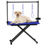 47'' Black Large Dog Grooming Table X-Lift Foldable Grooming Table for Dogs at Home Adjustable Height Arms Pet Station with Nooses, Tool Organizer