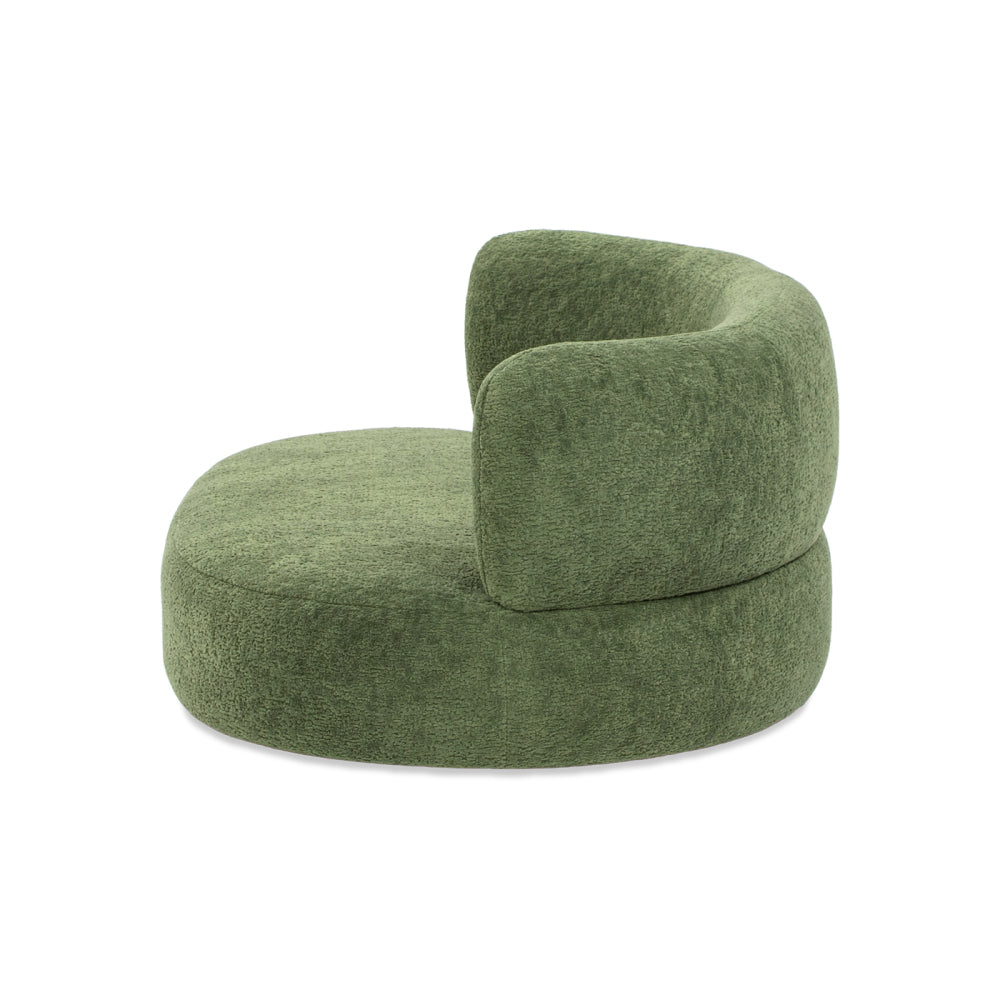 Shep 36" Curved Dog Sofa Bed Medium Moss Green Fleeced Teddy