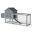 Outdoor Chicken Coop, Wooden Hen House with Nesting Box, Run, Resting Room, Ramp, Pull-Out Tray, Gray