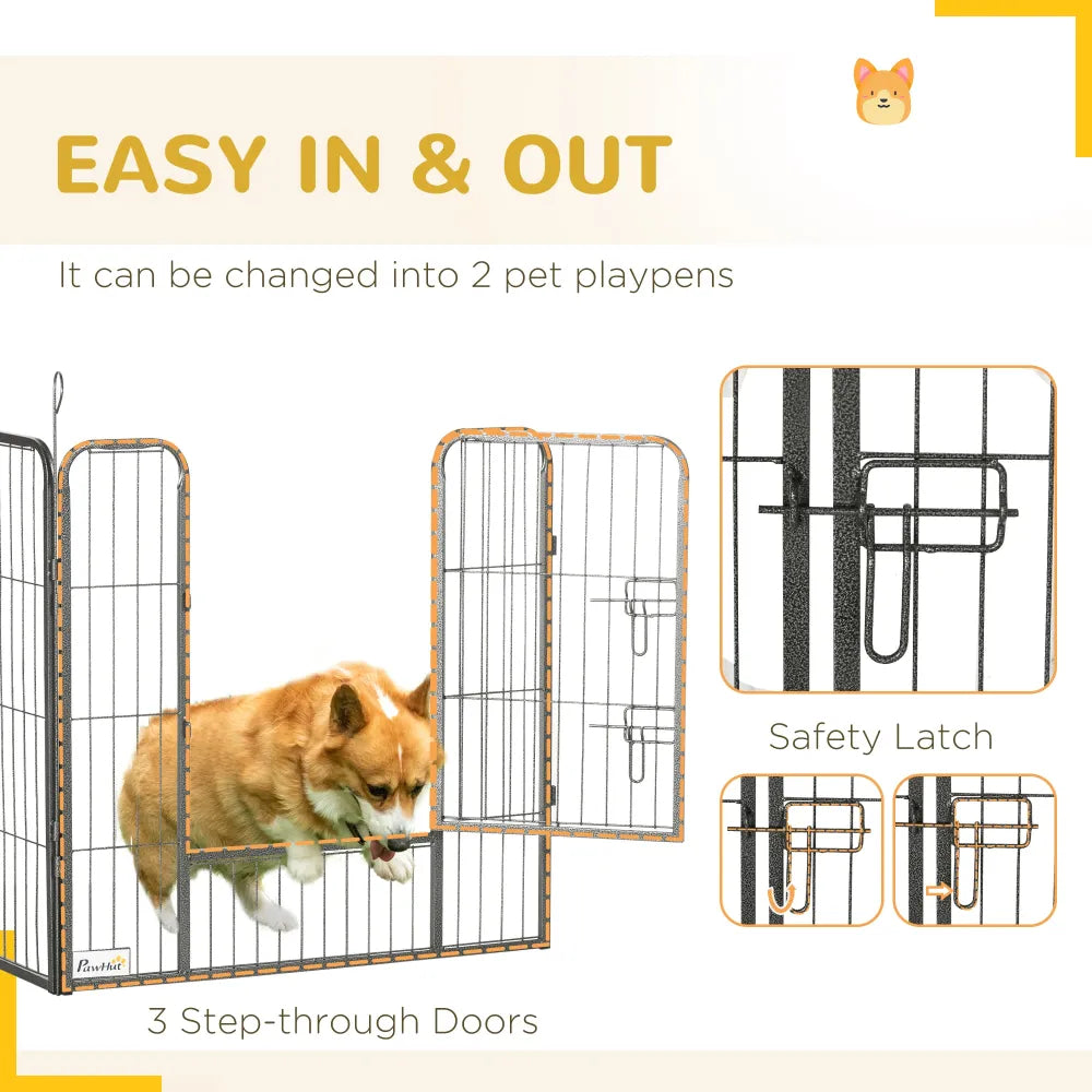 220.5" L x 157.5" W x 31.5" H (7 x 5 Panel) 24 Panel Dog Playpen with Lockable Door for Small and Medium Dogs