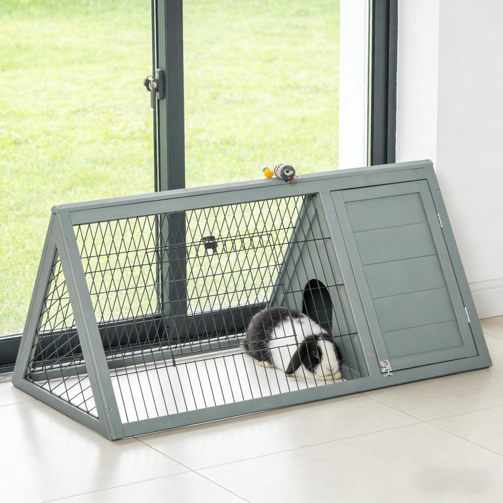 Small Animal Cage Rabbit Hutch,A-Frame Wooden Pet House