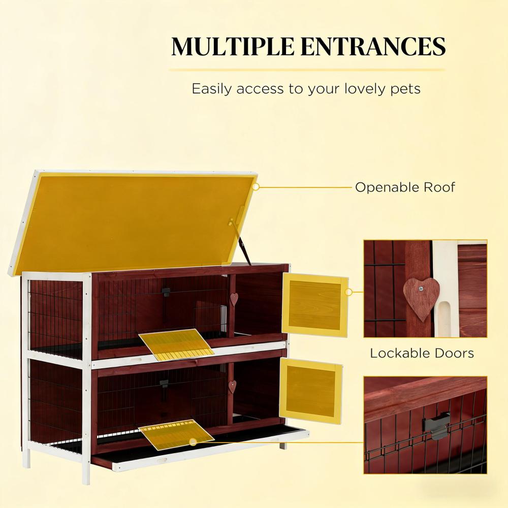 Small Animal Hutch Cage,Pet House,Elevated Rabbit Hutch