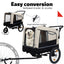 Extra Large 2-in-1 Bike Trailer & Push Cart for Pets - Detachable Bike Hitch & Push Handle Included , Quick ReleaseAll-Terrain Wheels , Non-Slip Floor, Internal Leash, Holds Up to 88 lbs, Black- Beige