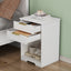 SunJet Nighstand With 2 Drawers,End Table,Nightstand with Open Space,Golden Handle,Morden Design,For Living Room,Bedroom,Easy Assemble,White